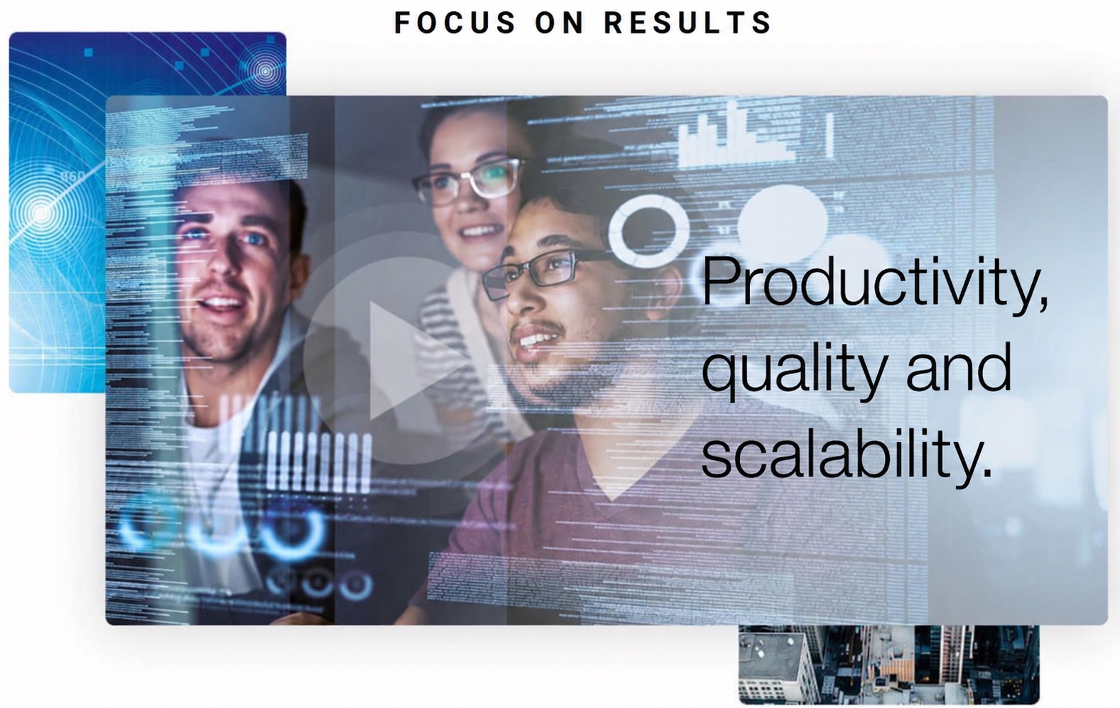 Focus on results: productivity, quality, and scalability